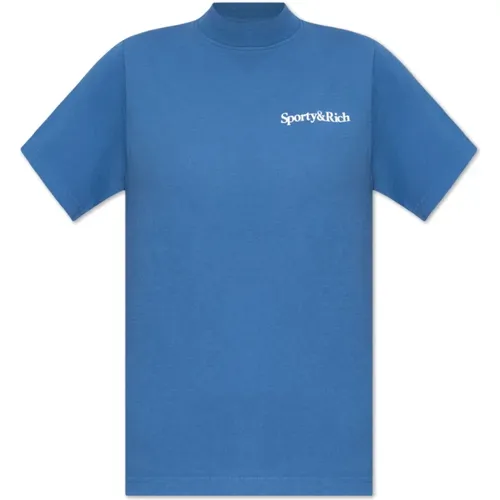 Baumwoll-T-Shirt , Damen, Größe: XL - Sporty & Rich - Modalova
