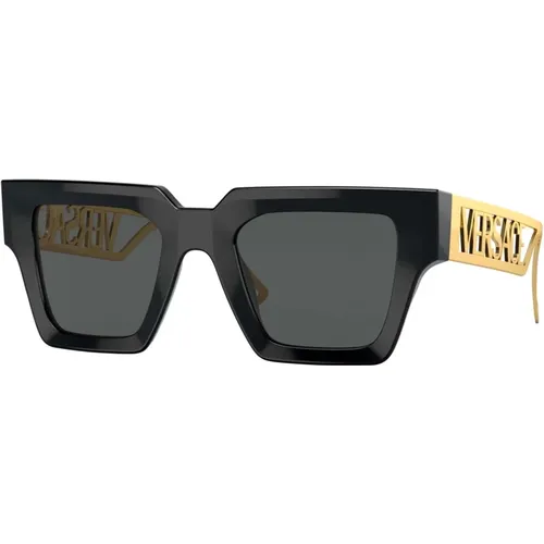 Schwarze Gold/Graue Sonnenbrille - Versace - Modalova
