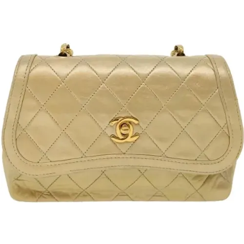 Gebrauchte Goldene Leder Chanel Flap Tasche - Chanel Vintage - Modalova