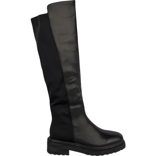 Leather High Boots , female, Sizes: 2 UK, 5 UK, 6 UK, 7 UK, 4 UK, 3 UK, 8 UK - Alma en Pena - Modalova