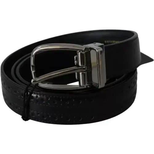 Leather Silver Metal Buckle Classic Belt , unisex, Sizes: 95 CM - Dolce & Gabbana - Modalova