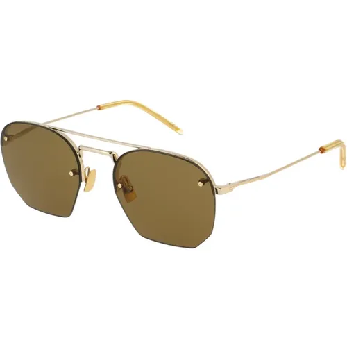 Stylische Sonnenbrille für Männer - 002 Black , Herren, Größe: 52 MM - Saint Laurent - Modalova