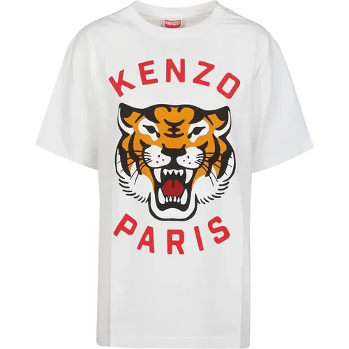 Lucky Tiger Oversize T-Shirt , Damen, Größe: 2XS - Kenzo - Modalova