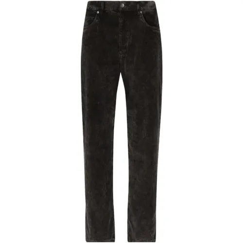 Schwarze Stretch-Baumwoll-Straight-Leg-Jeans - Dolce & Gabbana - Modalova