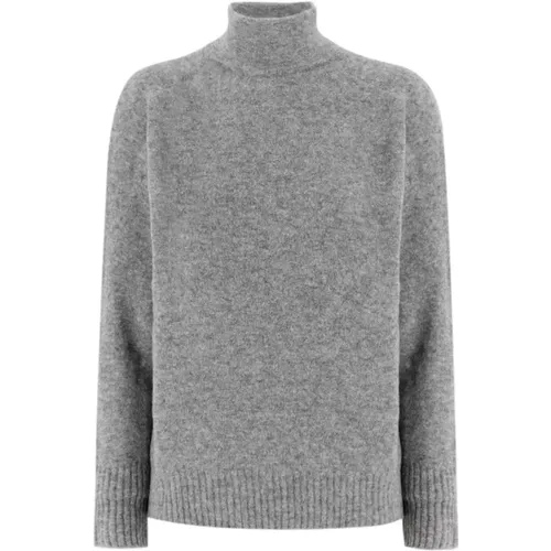 Soft Turtleneck Pullover Ribbed Hem , female, Sizes: M, S - Le Tricot Perugia - Modalova