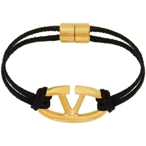 Cotton V-Logo Bracelet , female, Sizes: M, L - Valentino Garavani - Modalova