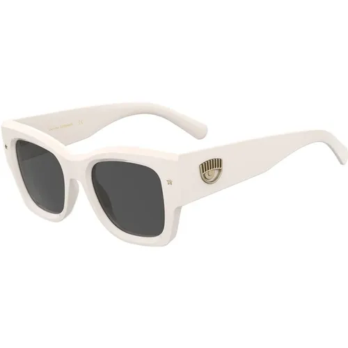 Square Oversized Sunglasses with Eyelike Logo and 3D Motif , female, Sizes: 49 MM - Chiara Ferragni Collection - Modalova