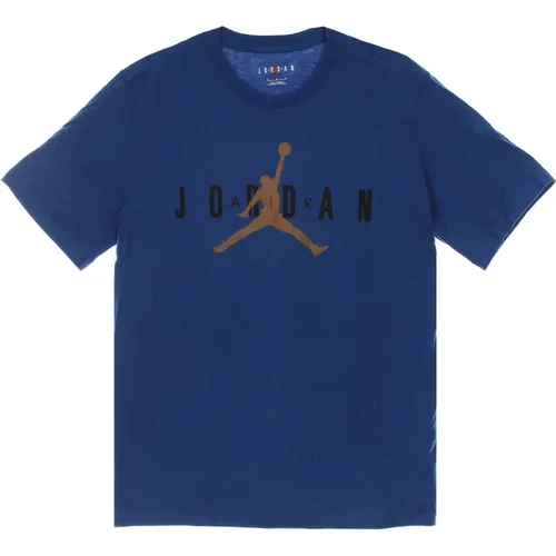 Air Wordmark Herren T-Shirt Blau/Schwarz/Bronze , Herren, Größe: M - Jordan - Modalova