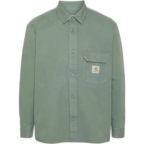 Grünes Baumwoll-Twill-Hemd , Herren, Größe: XL - Carhartt WIP - Modalova