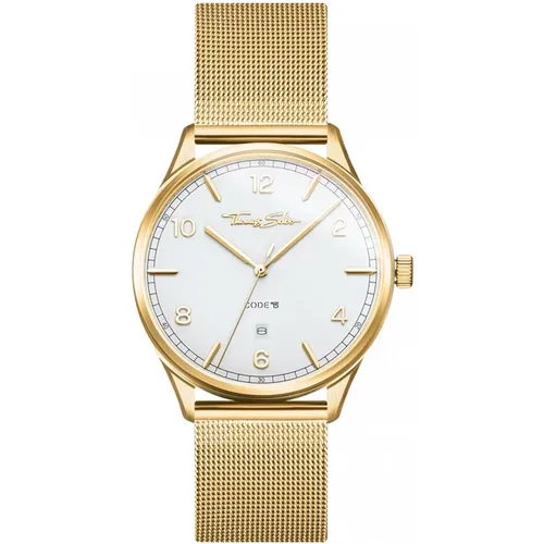 Gold Weißes Zifferblatt Milanese Armbanduhr , Herren, Größe: ONE Size - Thomas Sabo - Modalova