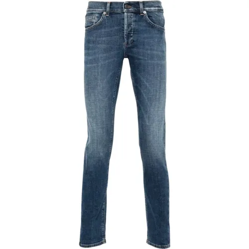 Blaue Skinny Jeans Klassisches Design , Herren, Größe: W30 - Dondup - Modalova