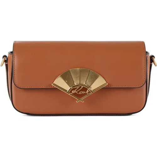 Leather Shoulder Bag K/Signature FAN SM , female, Sizes: ONE SIZE - Karl Lagerfeld - Modalova