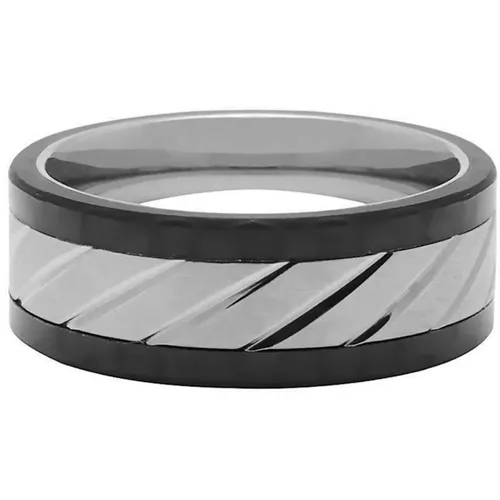 Men's Titanium and Carbon Cable Ring , male, Sizes: 64 MM, 62 MM - Nialaya - Modalova