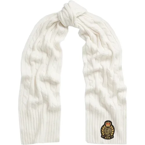 Cream Cable Knit Scarf , female, Sizes: ONE SIZE - Ralph Lauren - Modalova