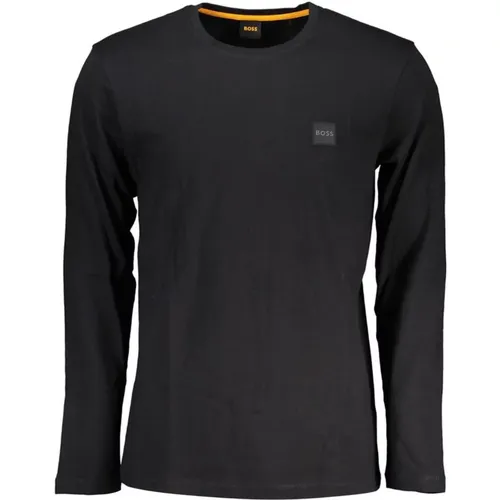 Schwarzes Langarm-Logo-T-Shirt , Herren, Größe: XL - Hugo Boss - Modalova