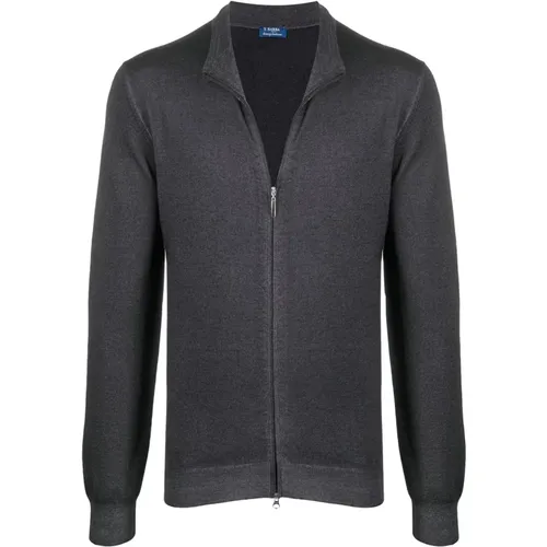 Woll-Cardigan mit Reißverschluss , Herren, Größe: 3XL - Barba - Modalova