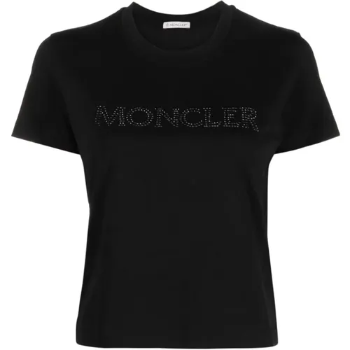 Logo-Embellished Cotton T-Shirt , female, Sizes: M, S - Moncler - Modalova