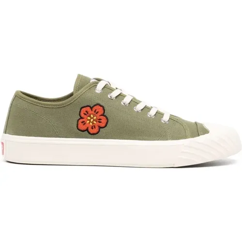 Grüne Blumen Low-Top Sneakers , Herren, Größe: 41 EU - Kenzo - Modalova