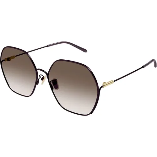 Blue/ Shaded Sunglasses , female, Sizes: 61 MM - Chloé - Modalova