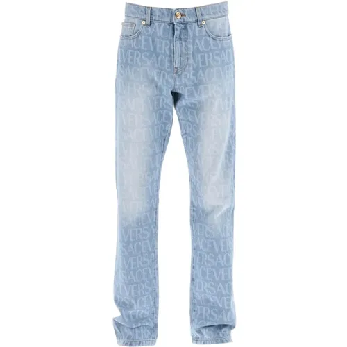 Jeans mit Allover Laser Muster - Versace - Modalova