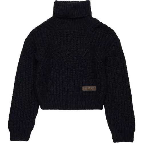 Eleganter Schwarzer Pullover für Mädchen - Dsquared2 - Modalova