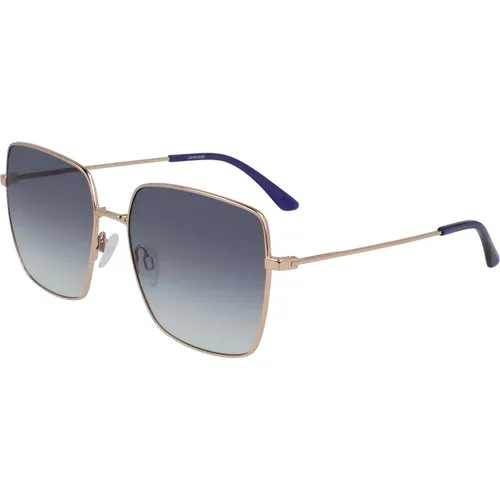 Rose Gold/Blue Shaded Sunglasses , female, Sizes: 58 MM - Calvin Klein - Modalova