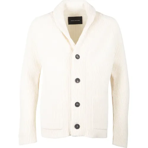 V-Neck Sweater with Buttons , male, Sizes: XL, L, 2XL - Tagliatore - Modalova