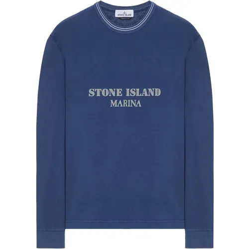 Langarm Casual T-Shirt Stone Island - Stone Island - Modalova