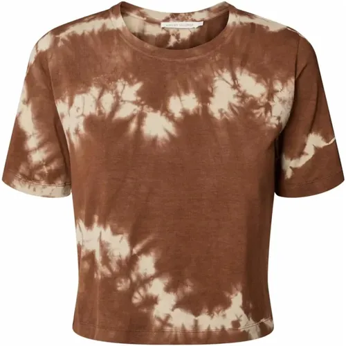 Tie-Dye T-Shirt Liabella Cacao , Damen, Größe: L - Rabens Saloner - Modalova