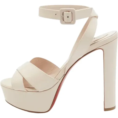 Pre-owned Leather sandals , female, Sizes: 3 UK - Christian Louboutin Pre-owned - Modalova