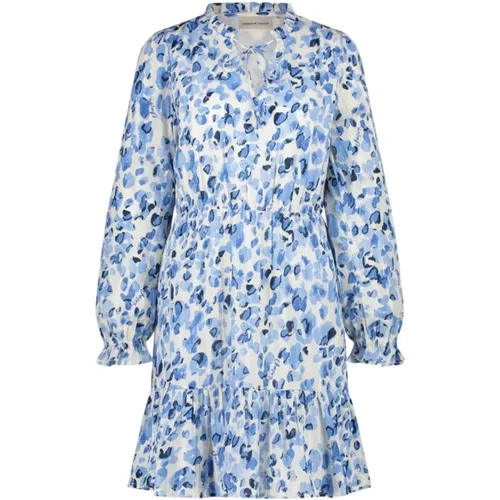 Blau Bedrucktes Puffärmel Kleid , Damen, Größe: L - Fabienne Chapot - Modalova