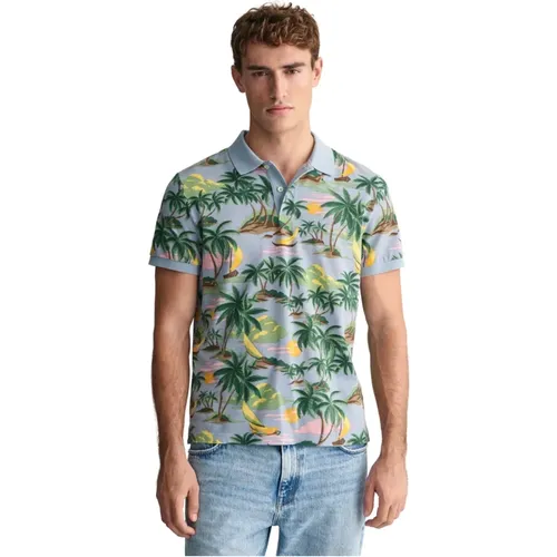 Hawaiian Print Poloshirt , Herren, Größe: 3XL - Gant - Modalova