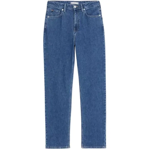 High Waist Straight Cut Jeans , female, Sizes: W30, W31, W32, W26, W33 - Tommy Hilfiger - Modalova