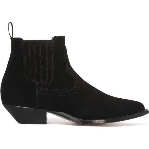 Suede Ankle Boots with Western-Inspired Silhouette , female, Sizes: 4 UK, 8 UK - Sonora - Modalova