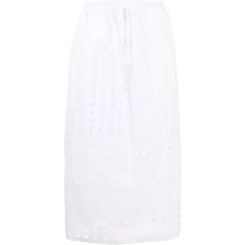 Eyelet Midi Skirt, , female, Sizes: M - See by Chloé - Modalova
