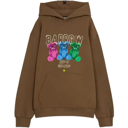 Hoodie with All-Over Prints , male, Sizes: M - Barrow - Modalova