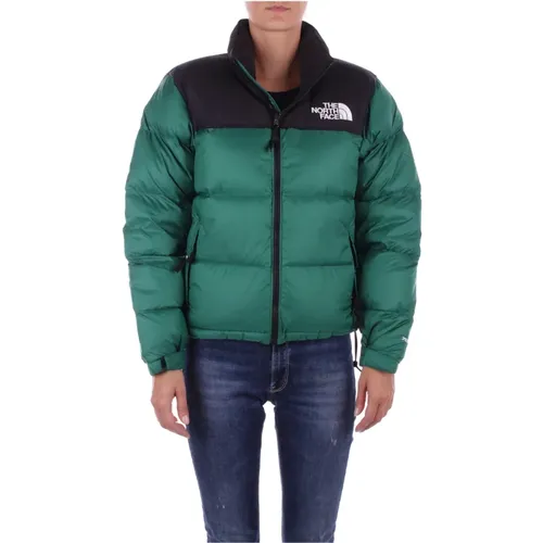 Logo Front Zip Hooded Down Coat , Damen, Größe: L - The North Face - Modalova