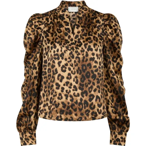 Leopard Print Blouse Rosslyn Style , female, Sizes: M, XS, 2XL, S, XL - NEO NOIR - Modalova