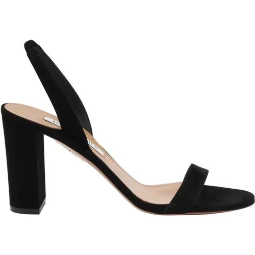Schwarze Sandalen mit Grauem Detail , Damen, Größe: 36 EU - Aquazzura - Modalova