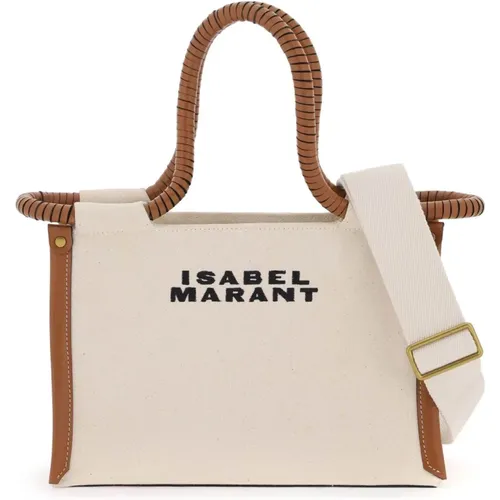 Canvas-Tote-Tasche mit besticktem Logo - Isabel marant - Modalova