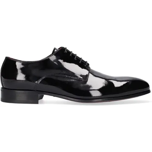 Schwarze Lackleder Derby Schuhe - GIORGIO - Modalova