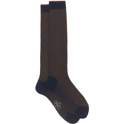 Ocean Blue Twin-Rib Cotton Socks , Herren, Größe: S - Gallo - Modalova