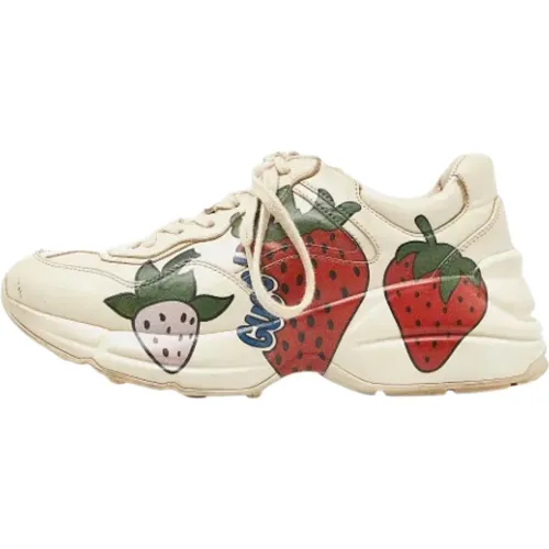 Pre-owned Leather sneakers , female, Sizes: 4 UK - Gucci Vintage - Modalova