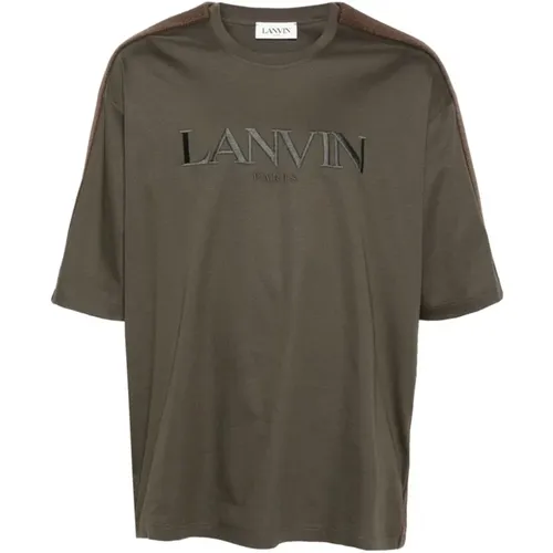 Besticktes Logo Crew Neck T-shirt - Lanvin - Modalova