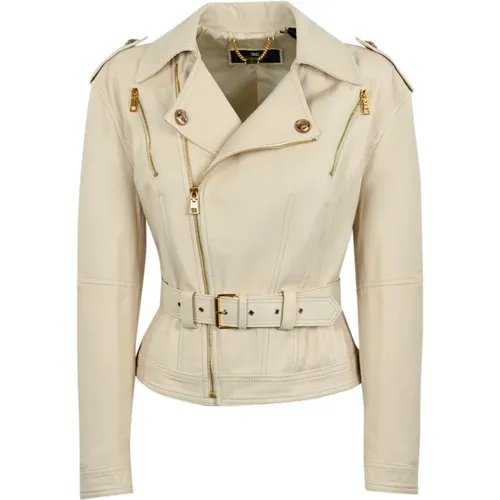 Women Leather Jacket , female, Sizes: S - Elisabetta Franchi - Modalova