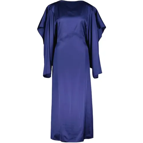 Elegantes Satin Midi Kleid mit Drapierten Details - MM6 Maison Margiela - Modalova