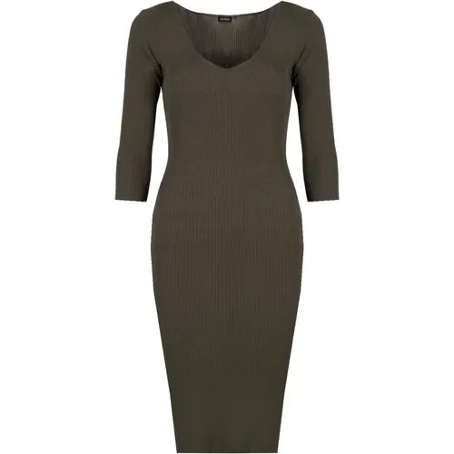 Midi-Kleid mit Geflochtenem Muster , Damen, Größe: L - Guess - Modalova