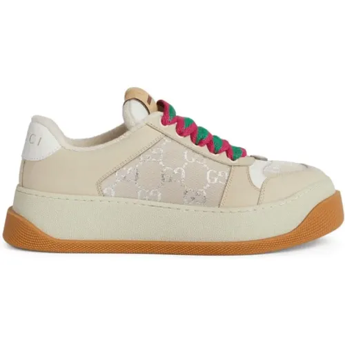 Lace-up Sneakers with GG Supreme Print , female, Sizes: 7 1/2 UK - Gucci - Modalova