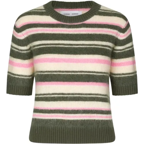 Kurzarm Mohair-Mix Strickpullover , Damen, Größe: L - Samsøe Samsøe - Modalova