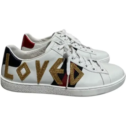 Pre-owned Leather sneakers , female, Sizes: 4 1/2 UK - Gucci Vintage - Modalova